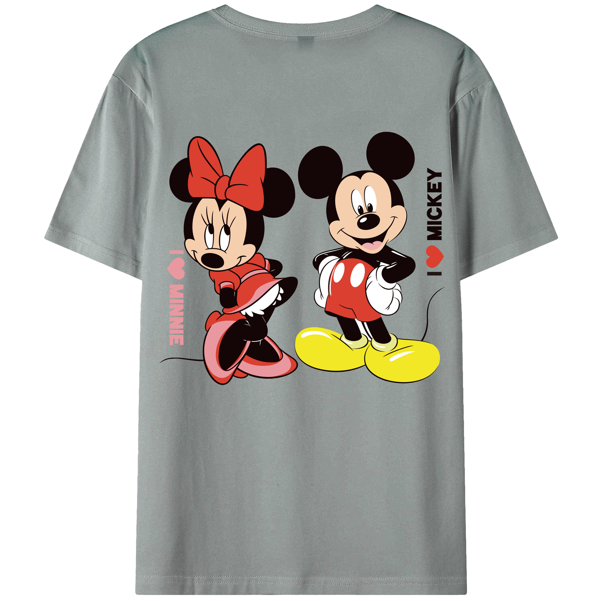 ミッキーマウス Mickey Mouse 綿100％ メンズ半袖Tシャツ（バックプリント） 通気性